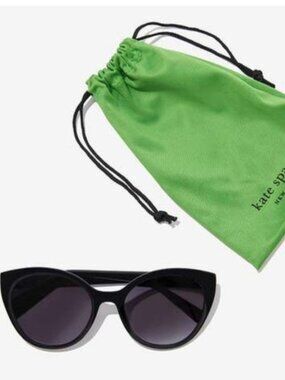 Kate Spade New York Samantha Sunglasses Black Cat Eye New in Packaging